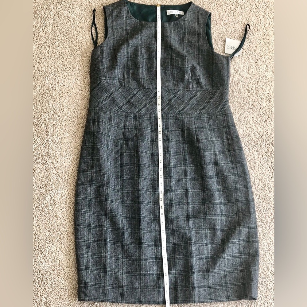 Kasper Gray Sleeveless Sheath Dress Crew Neck Midi - Picture 6 of 8